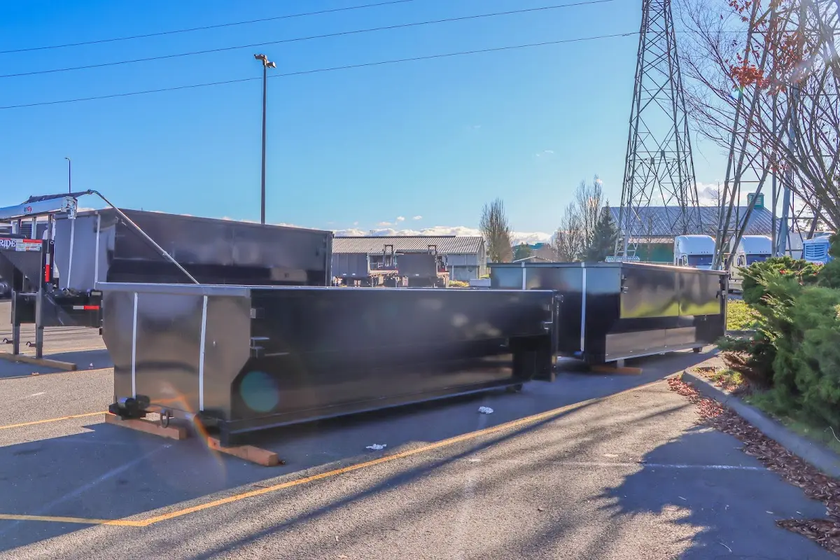 Roll-off dumpster ready for waste disposal at job site for Construction Dumpster Rental in Danvers
